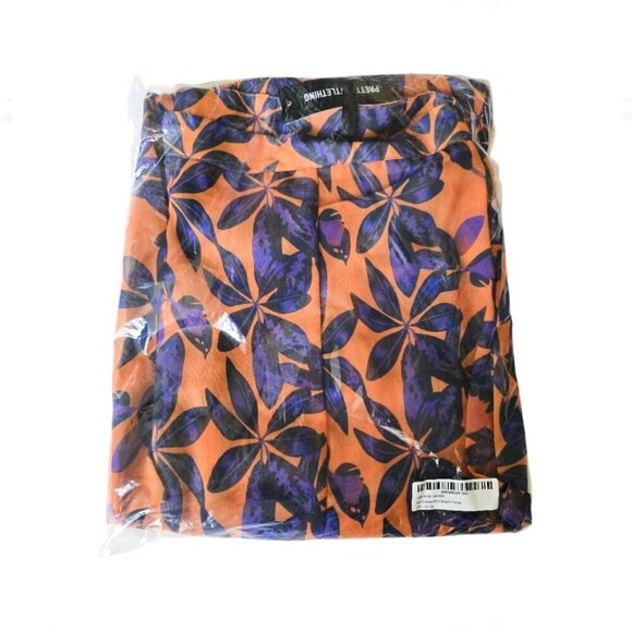 PrettyLittleThing NWT Plus Orange Print Beach Flares Size 24 Semi Sheer - Picture 4 of 4